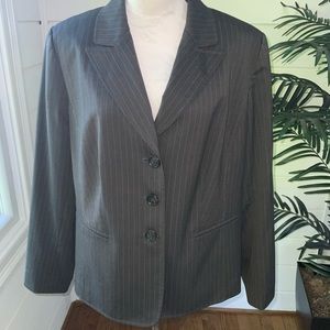 Alex Marie Plus Size brown pin stripe jacket.  Size 14 W.
